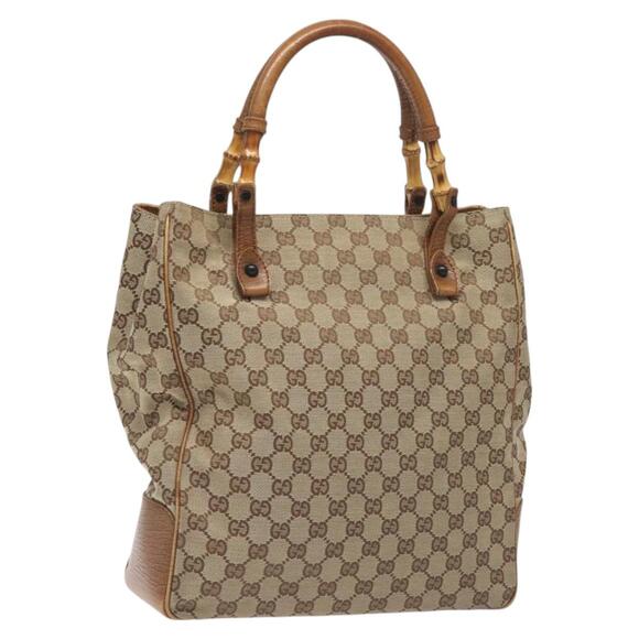 GUCCI GG Canvas Hand Bag Beige - Picture 1 of 16